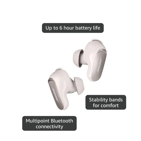 Bose Quiet Comfort Ultra White Smoke Wireless Earbuds - Picture 3 of 9